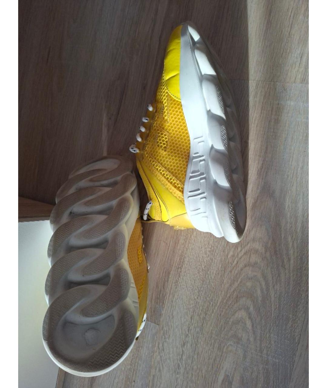 VERSACE Желтые текстильные кроссовки, фото 5