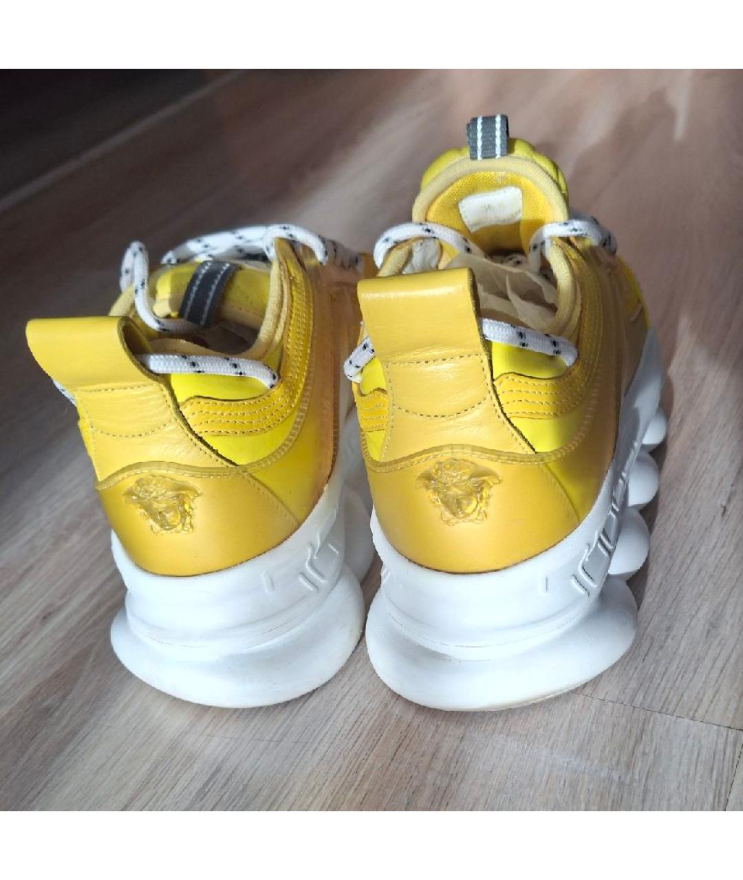 VERSACE Желтые текстильные кроссовки, фото 3