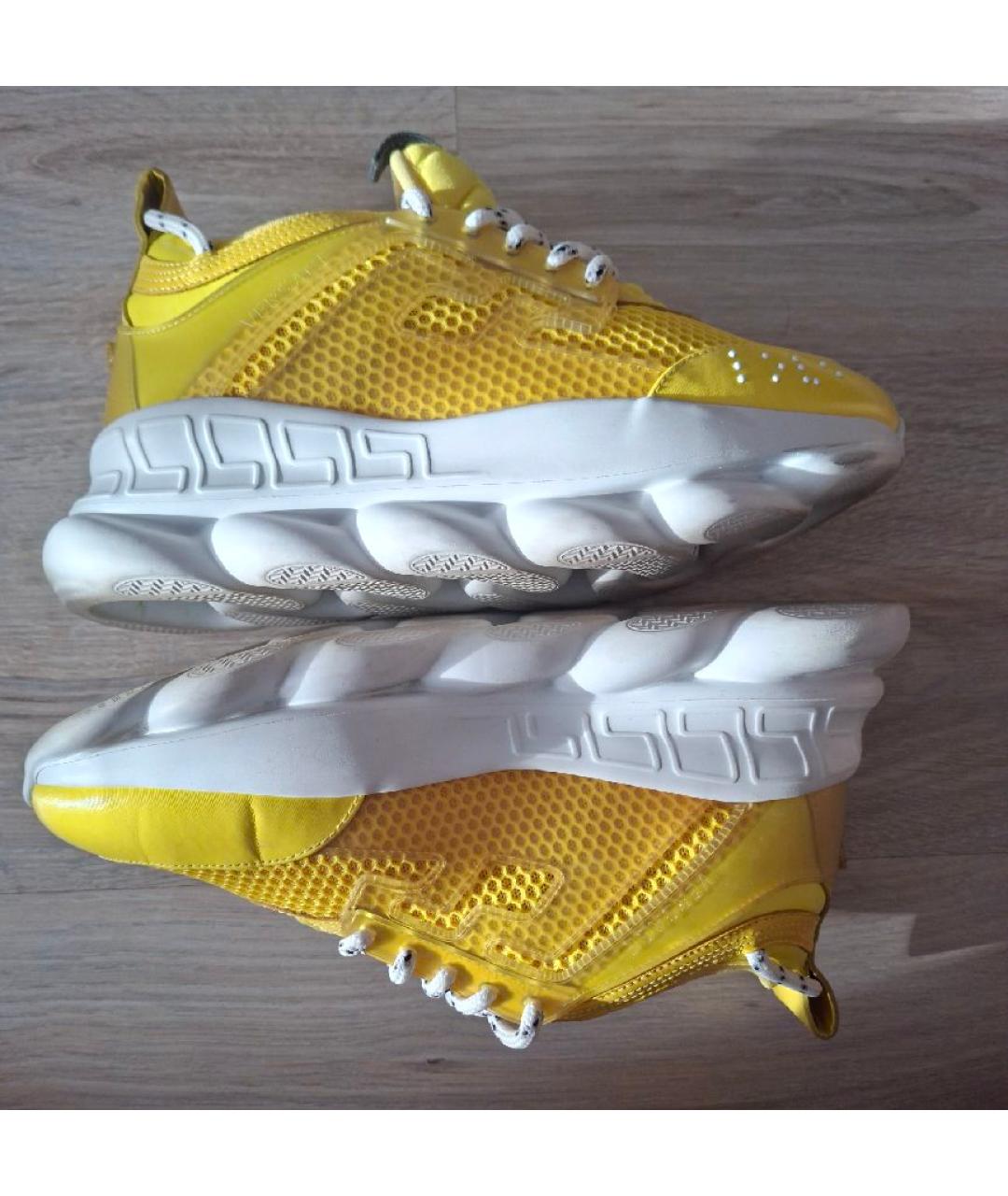 VERSACE Желтые текстильные кроссовки, фото 6