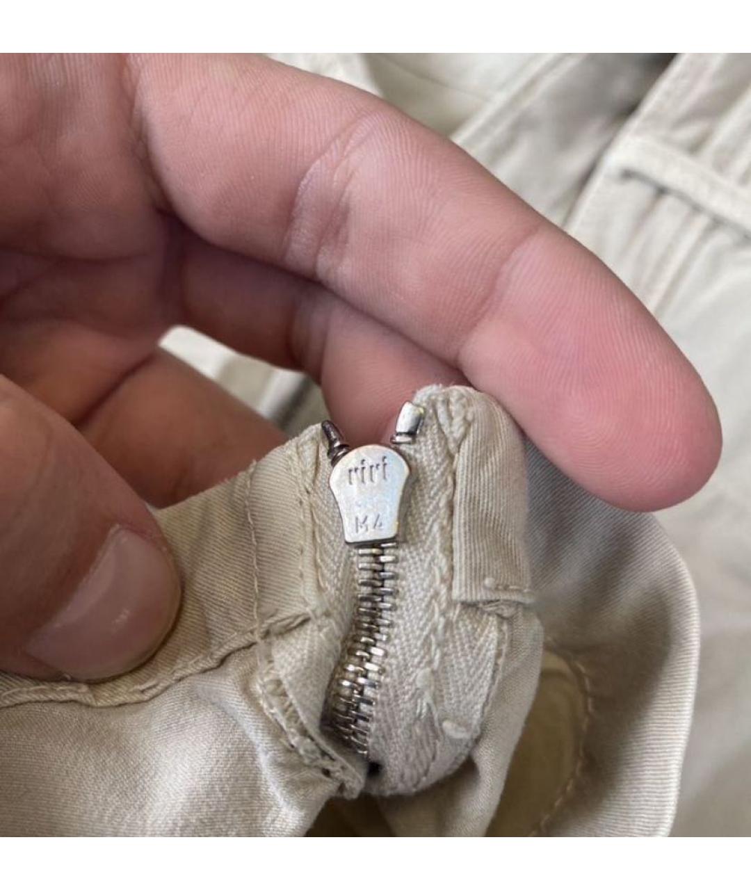 PRADA Бежевые хлопко-эластановые брюки узкие, фото 8