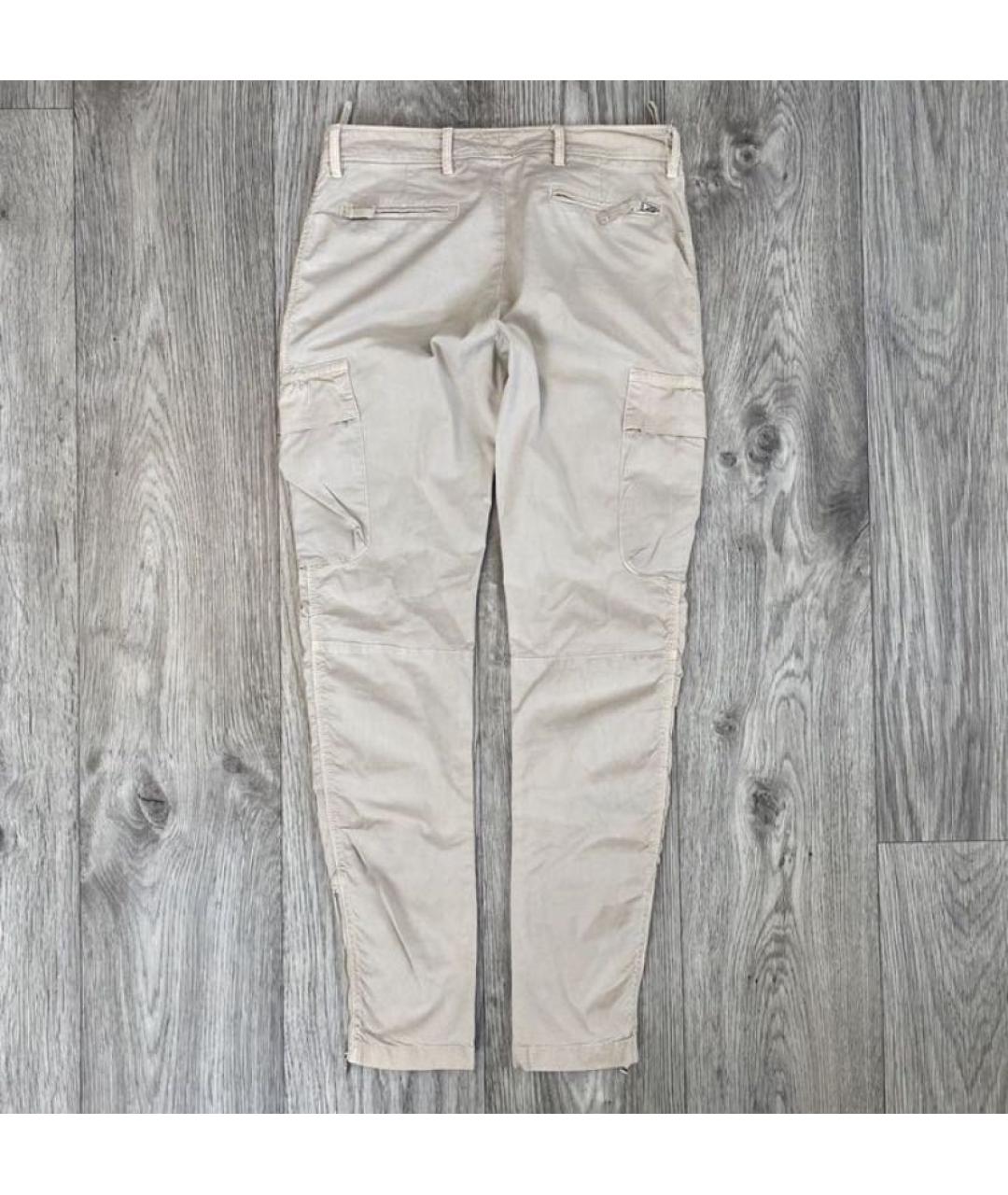 PRADA Бежевые хлопко-эластановые брюки узкие, фото 2