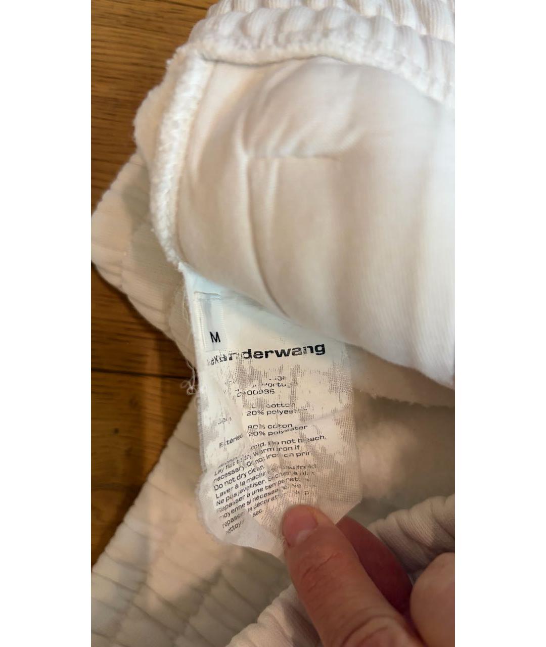 T BY ALEXANDER WANG Белые хлопковые спортивные брюки и шорты, фото 5