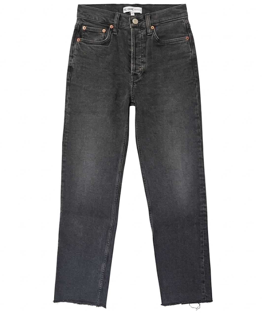 RE/DONE Антрацитовые хлопко-эластановые прямые джинсы, фото 1