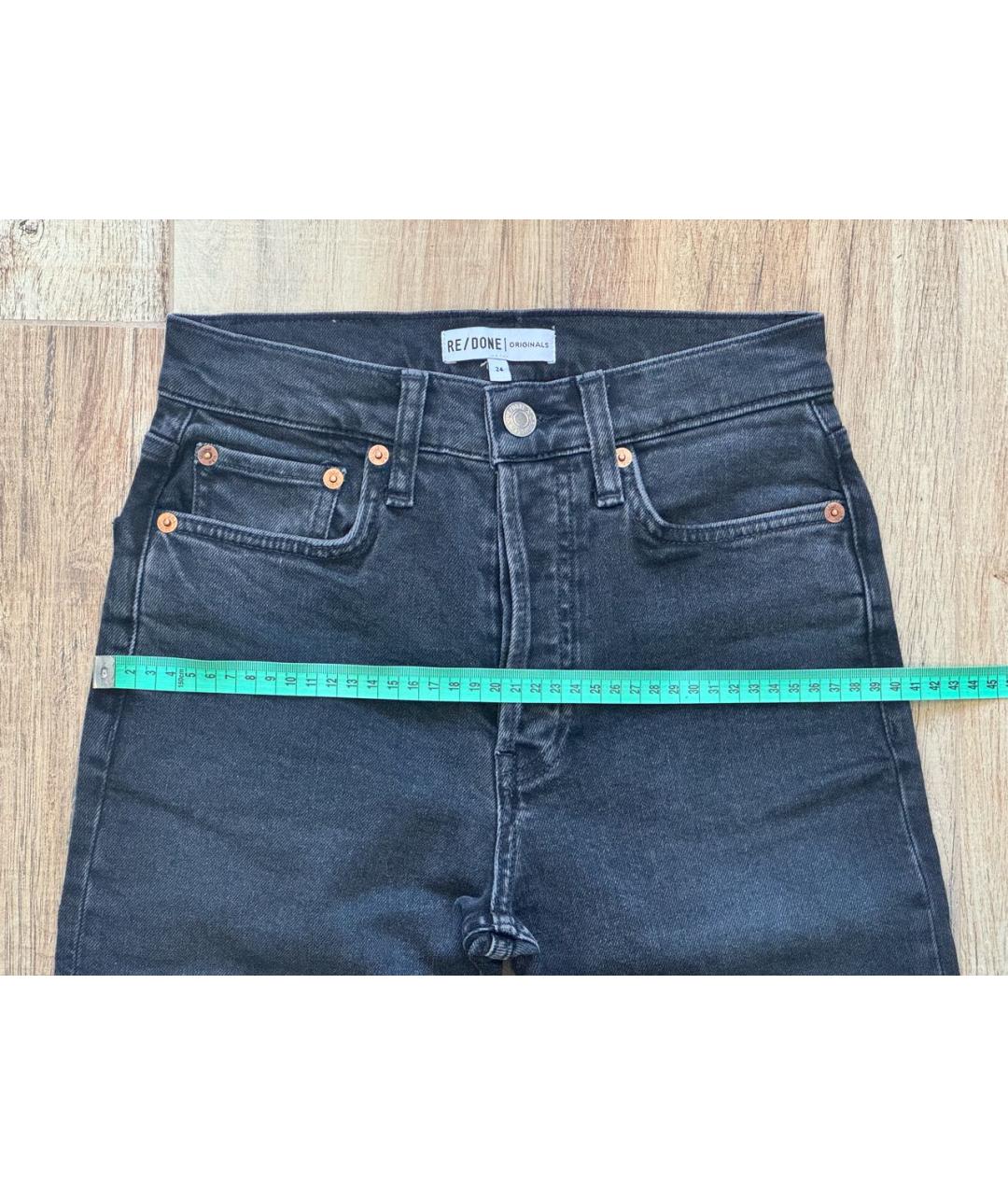 RE/DONE Антрацитовые хлопко-эластановые прямые джинсы, фото 3