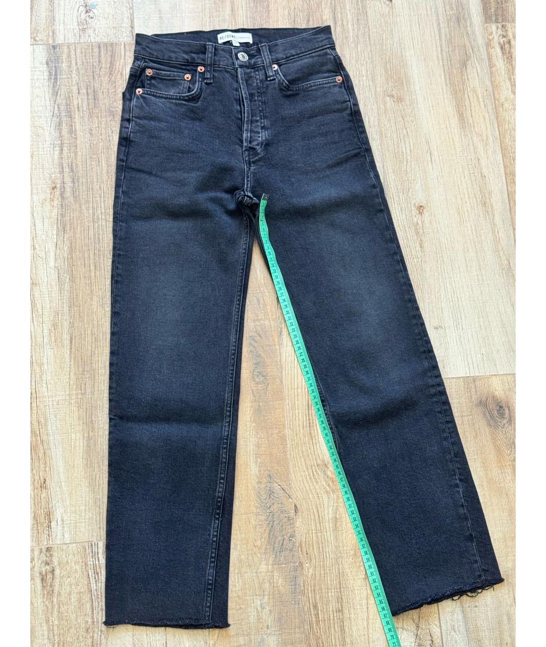 RE/DONE Антрацитовые хлопко-эластановые прямые джинсы, фото 6