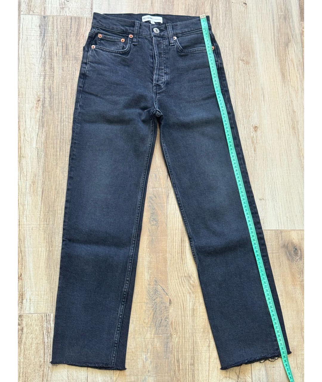 RE/DONE Антрацитовые хлопко-эластановые прямые джинсы, фото 5