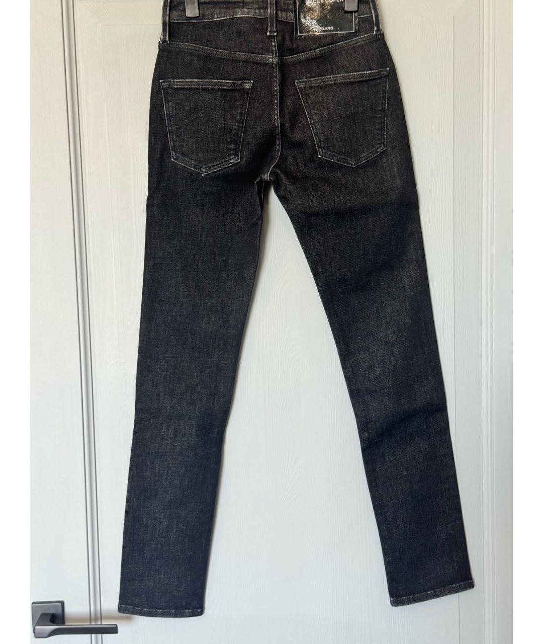 JACOB COHEN Антрацитовые хлопко-эластановые джинсы слим, фото 2