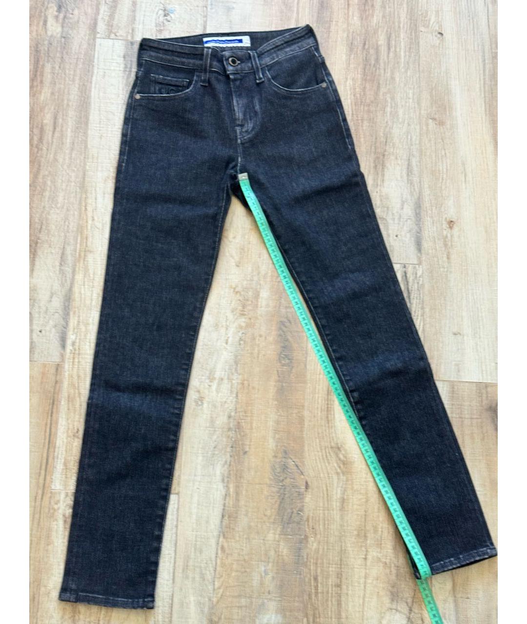 JACOB COHEN Антрацитовые хлопко-эластановые джинсы слим, фото 6