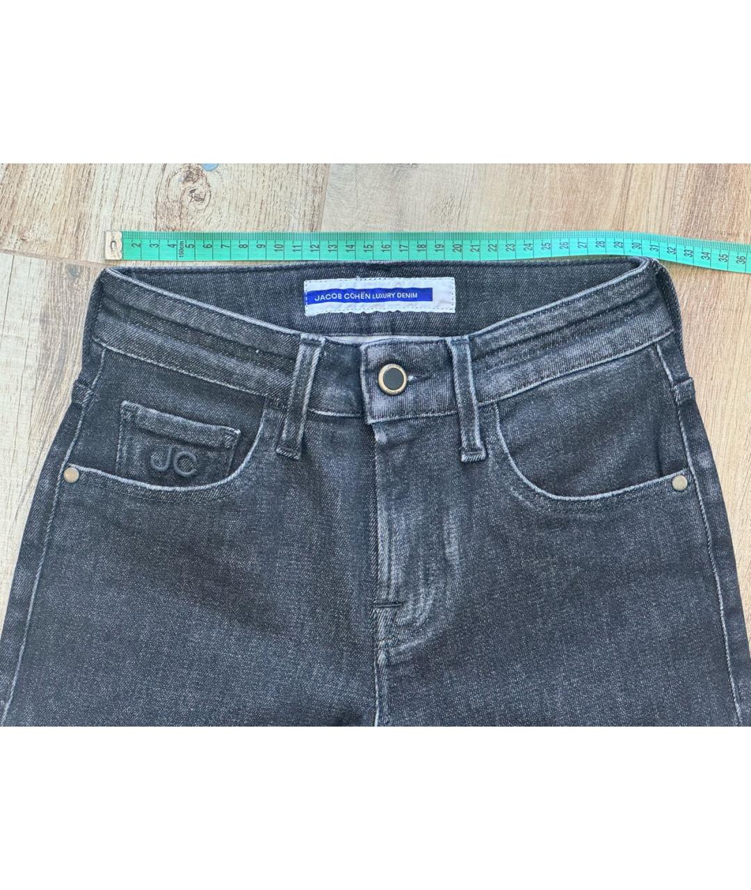 JACOB COHEN Антрацитовые хлопко-эластановые джинсы слим, фото 3