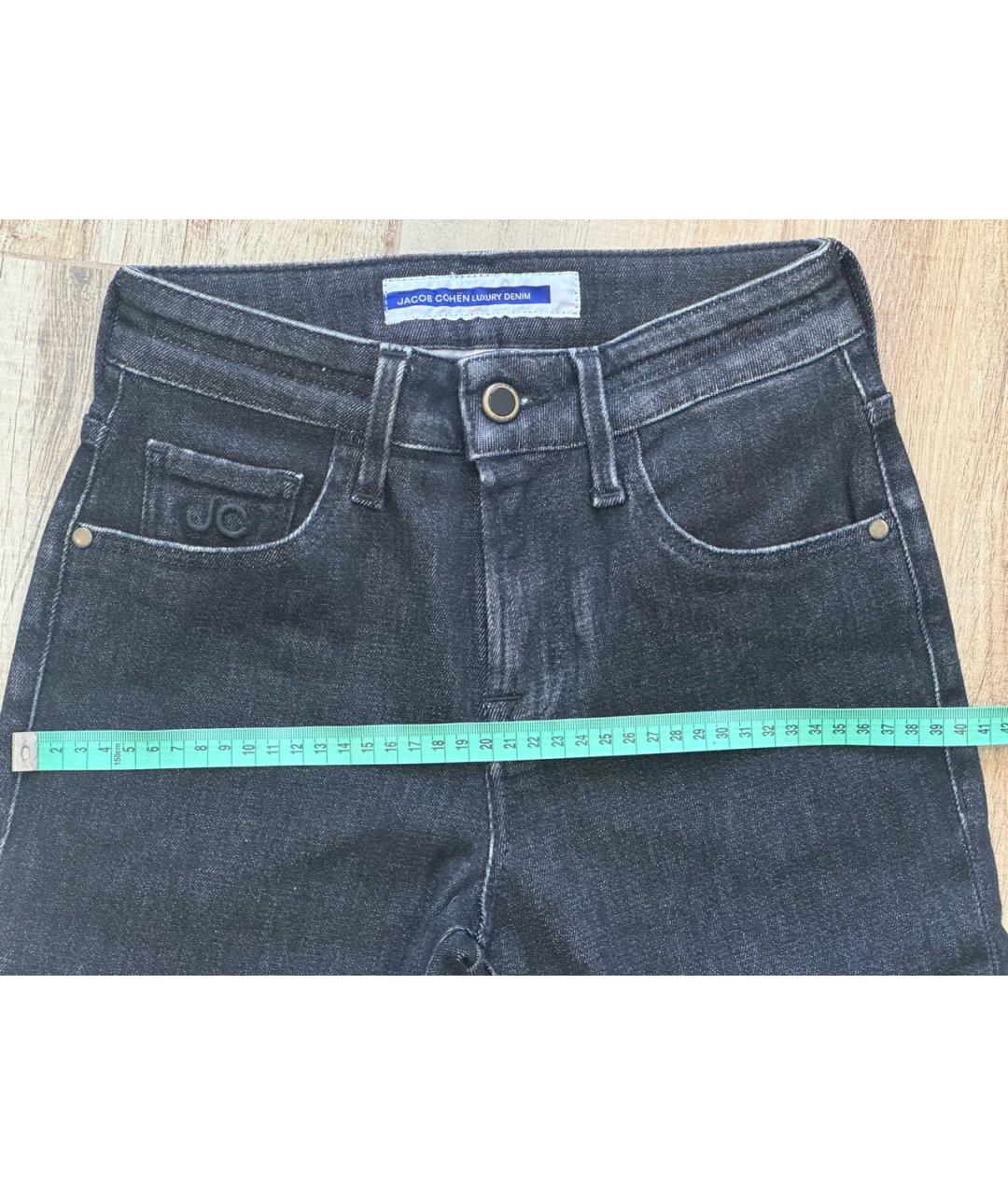 JACOB COHEN Антрацитовые хлопко-эластановые джинсы слим, фото 4