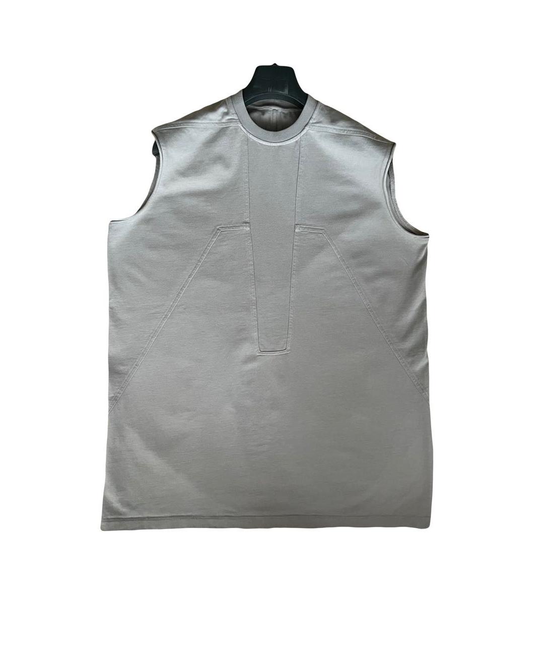 RICK OWENS Бежевая хлопковая майка, фото 5