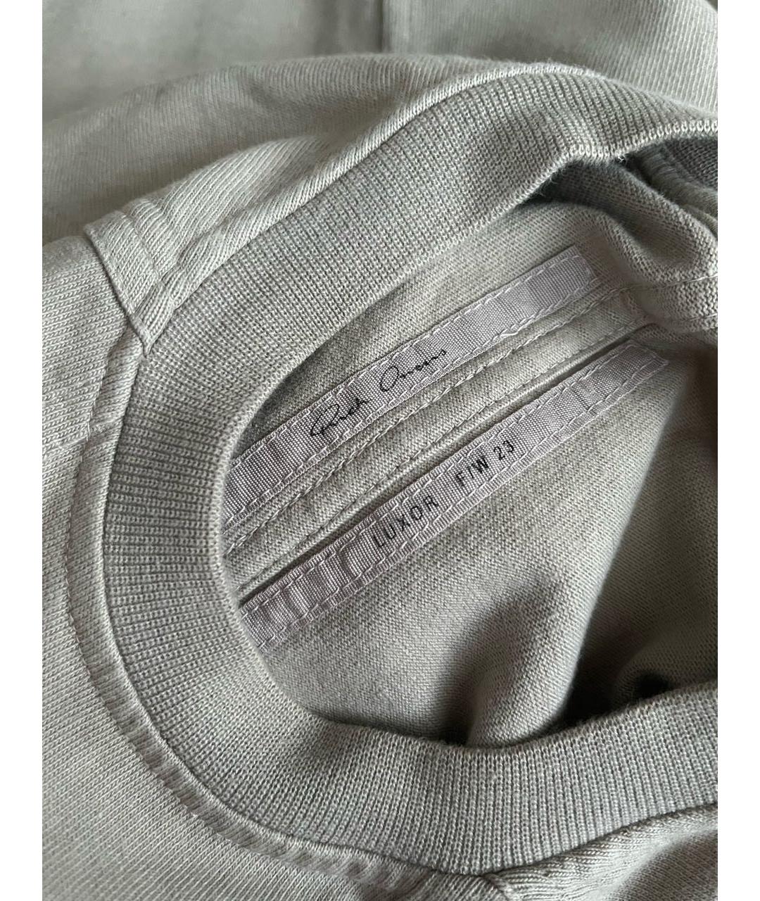 RICK OWENS Бежевая хлопковая майка, фото 3