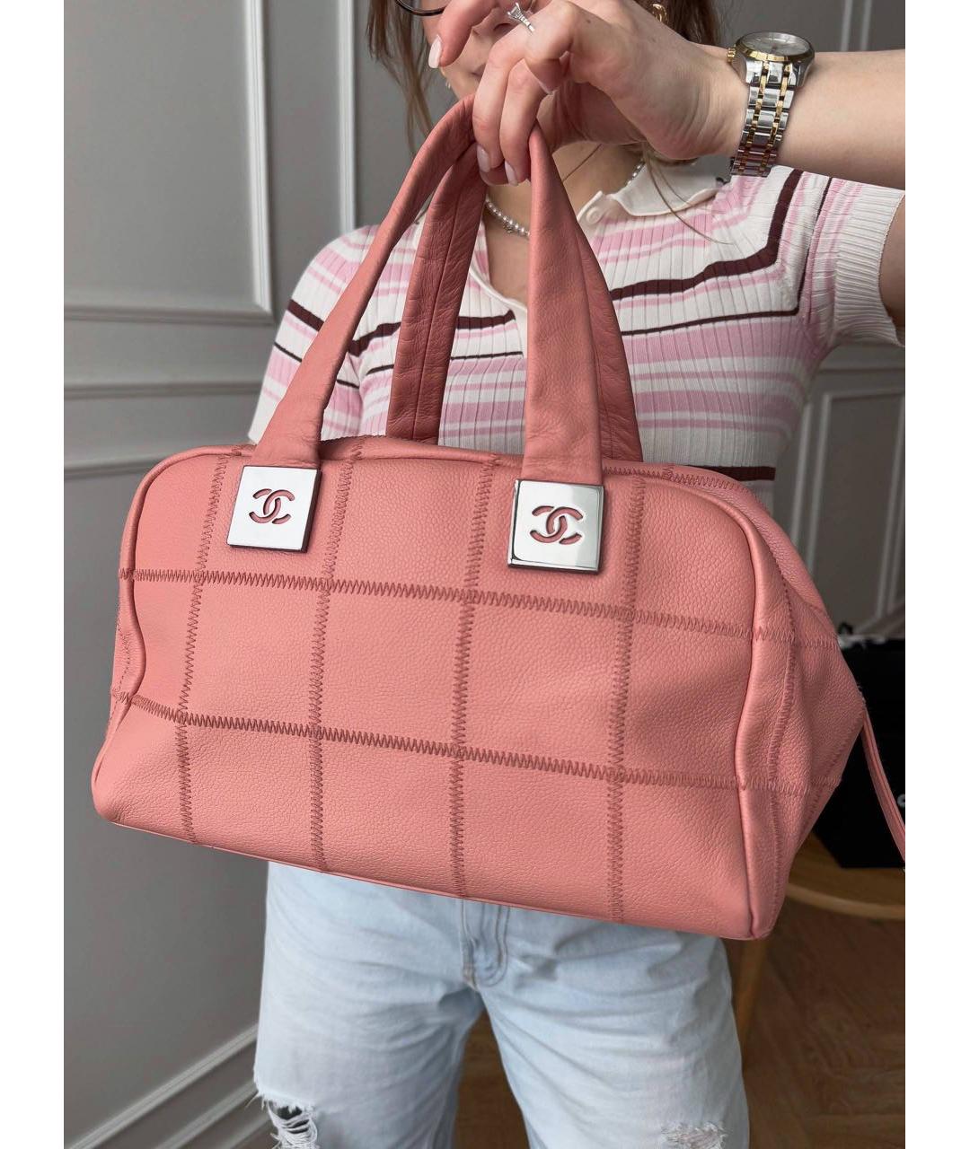 CHANEL Розовая кожаная сумка через плечо, фото 2