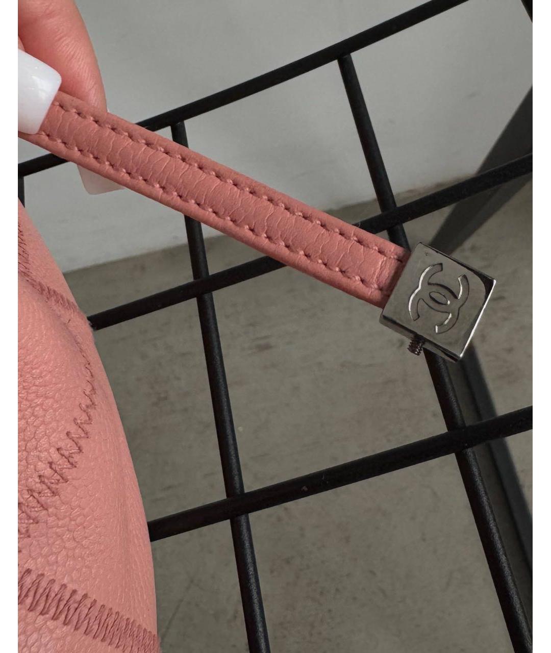 CHANEL Розовая кожаная сумка через плечо, фото 7