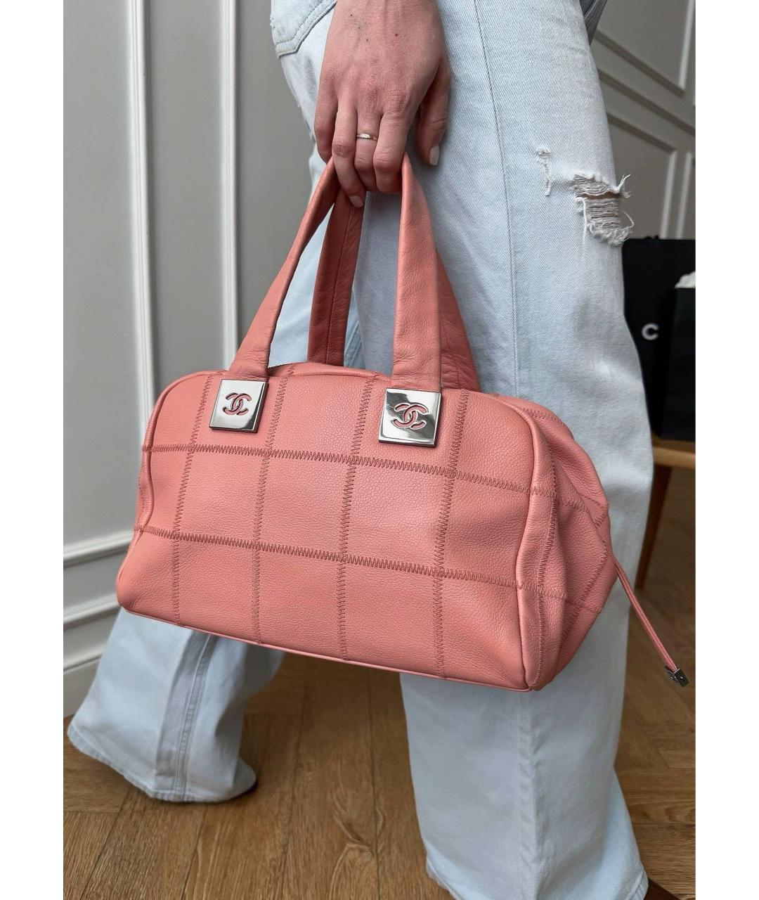CHANEL Розовая кожаная сумка через плечо, фото 3