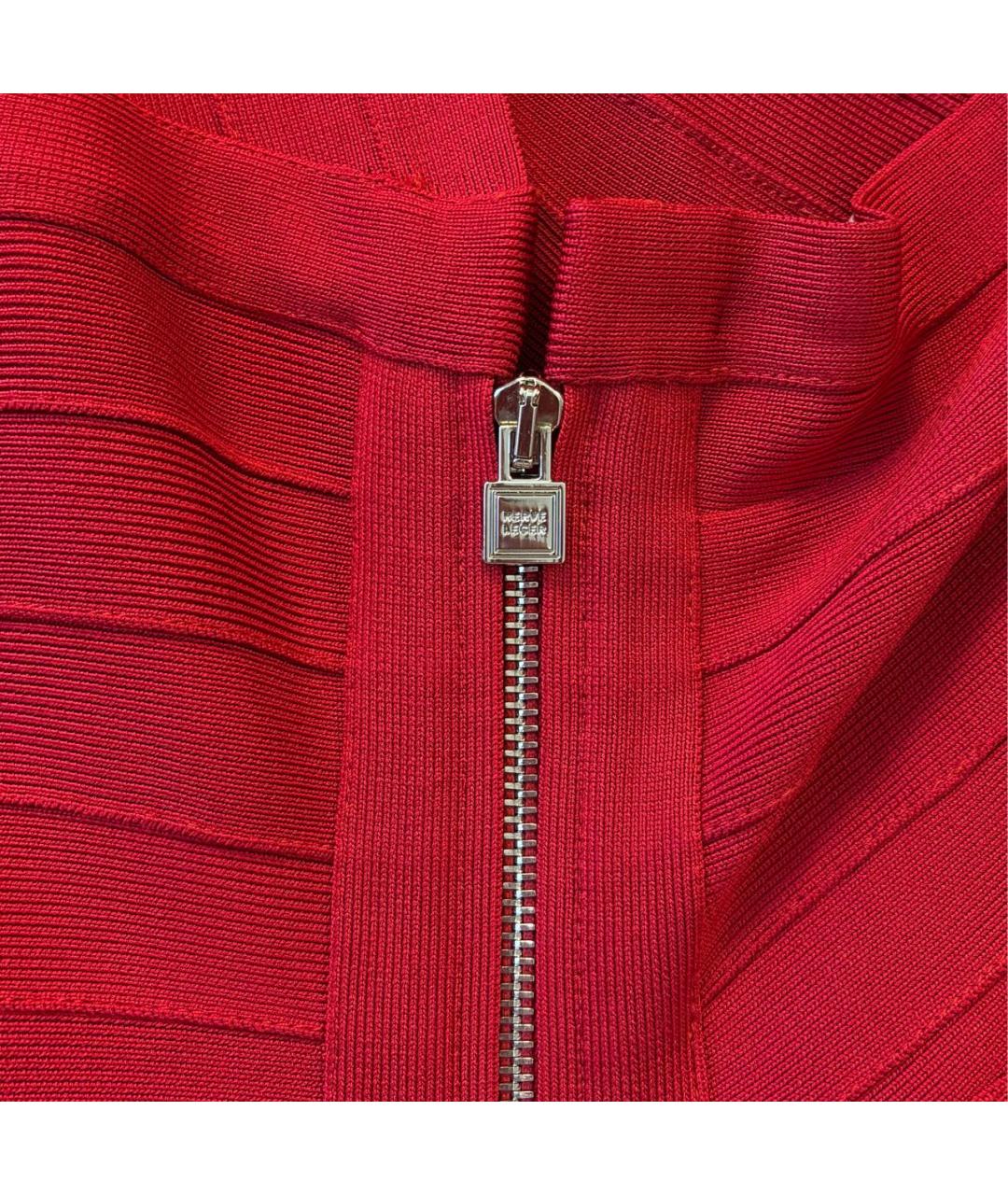 HERVE LEGER Красное вискозное коктейльное платье, фото 3