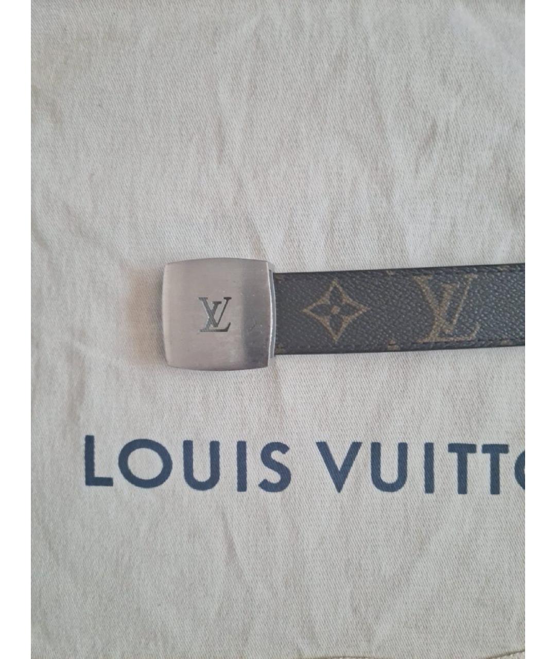 LOUIS VUITTON Коричневый кожаный ремень, фото 2