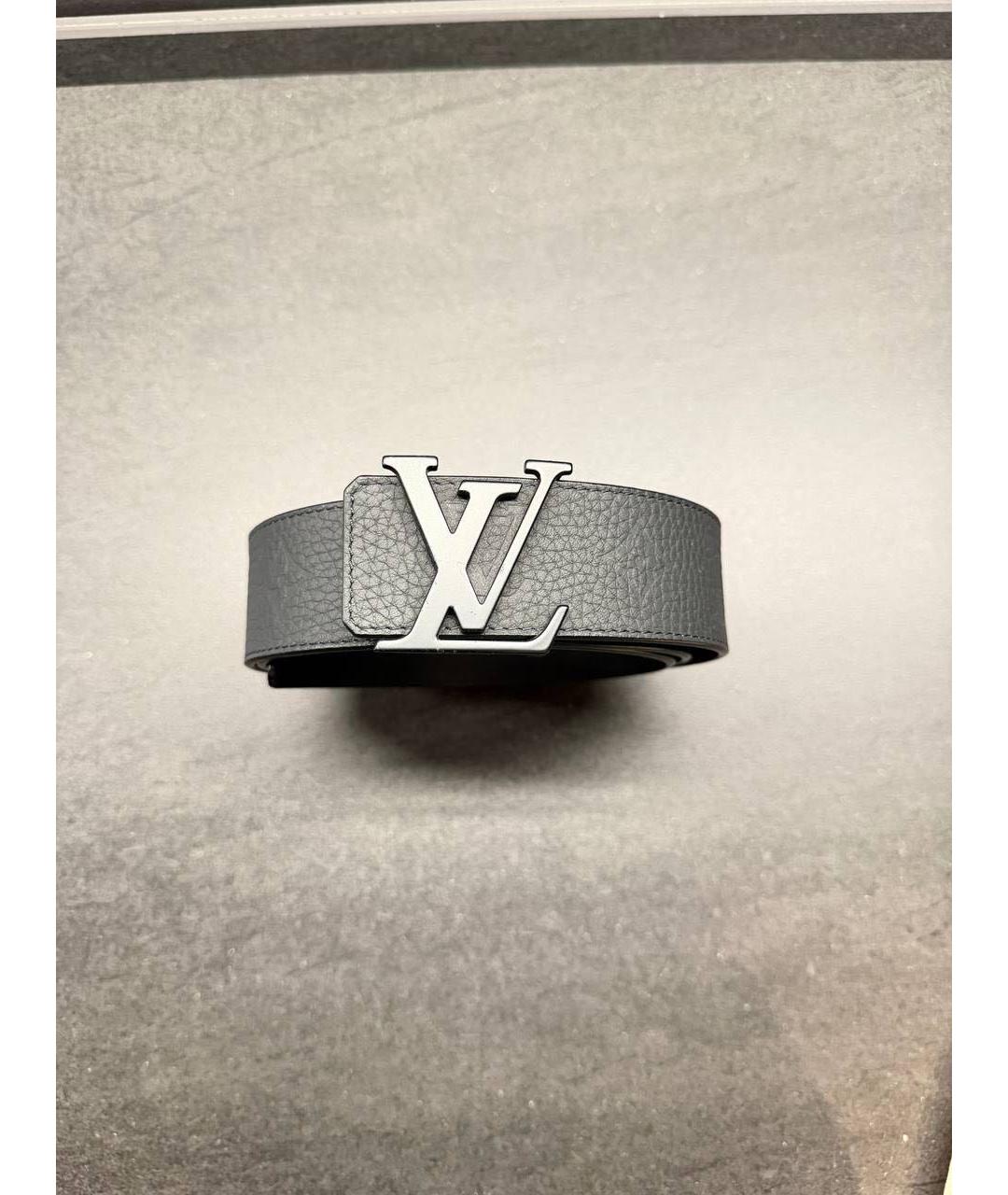 LOUIS VUITTON Черный кожаный ремень, фото 5