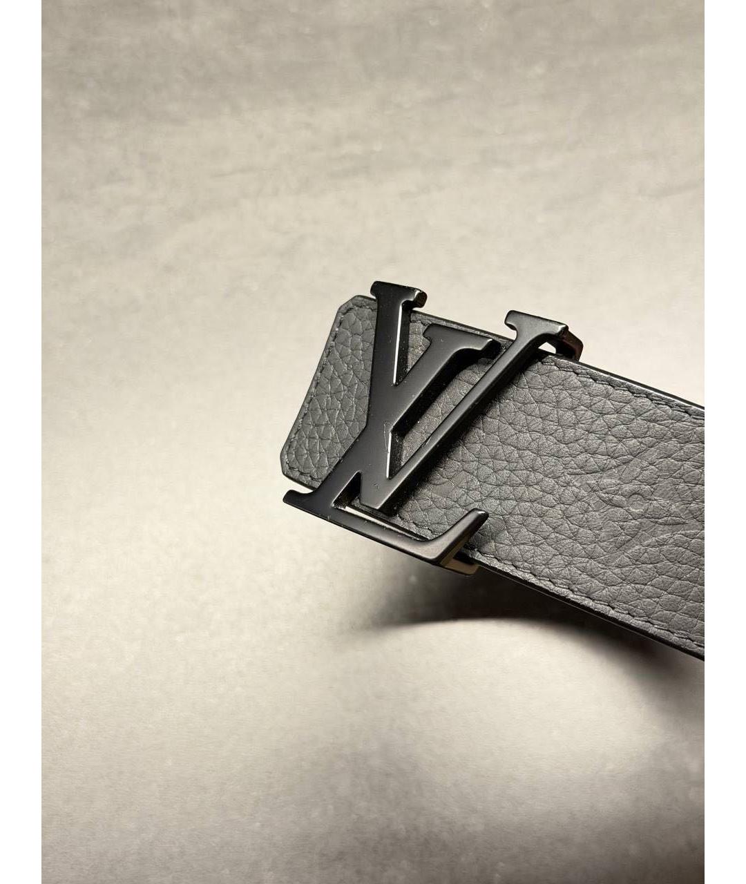 LOUIS VUITTON Черный кожаный ремень, фото 2