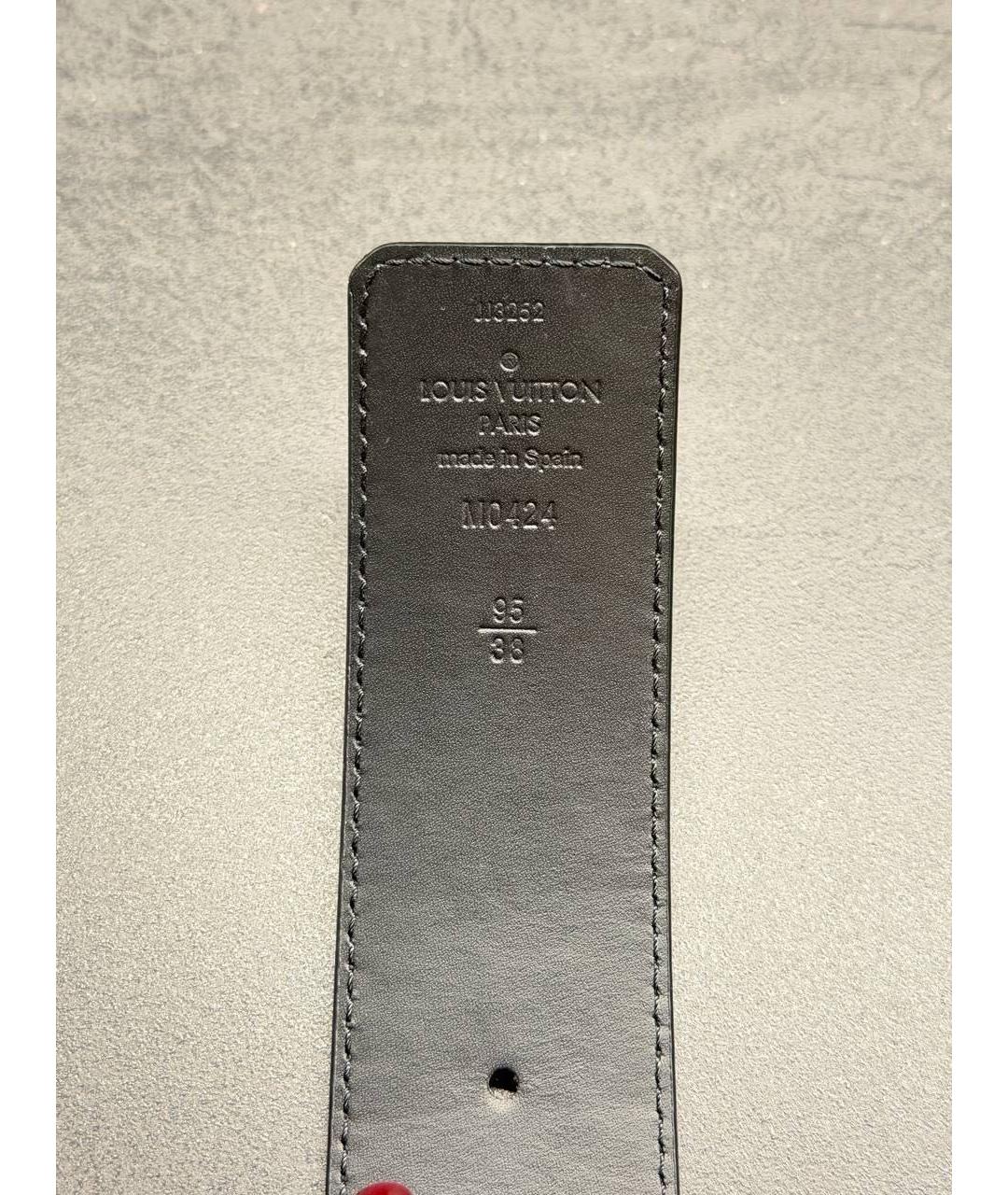 LOUIS VUITTON Черный кожаный ремень, фото 3