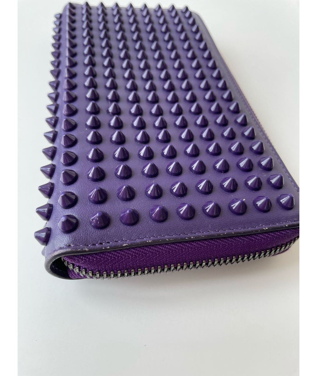 CHRISTIAN LOUBOUTIN Фиолетовый кожаный кошелек, фото 3