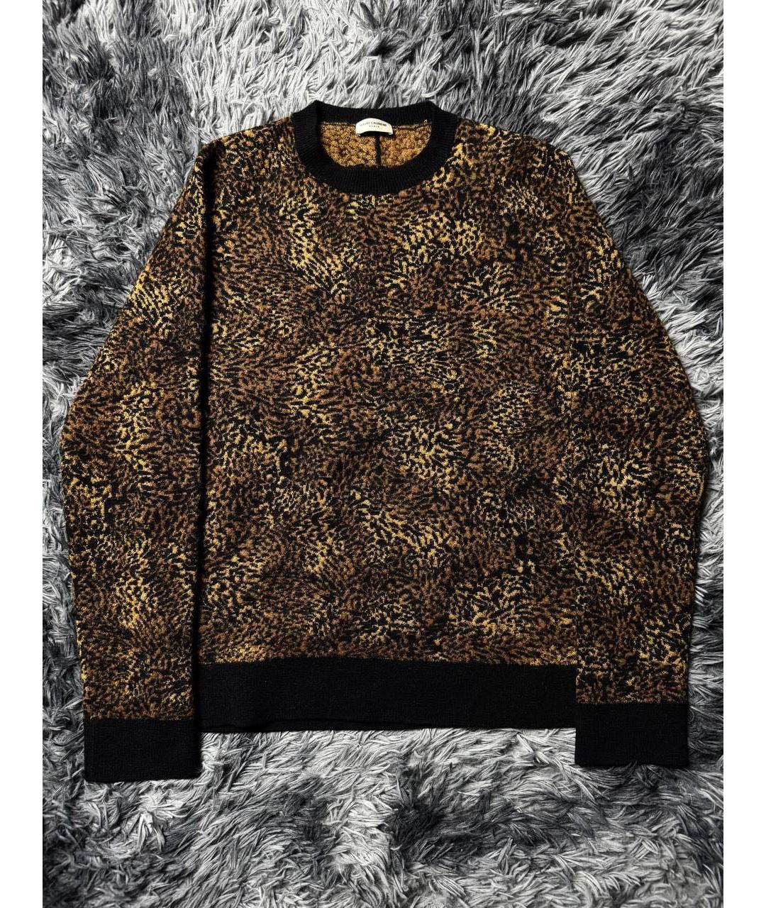 SAINT LAURENT Коричневый шерстяной джемпер / свитер, фото 9