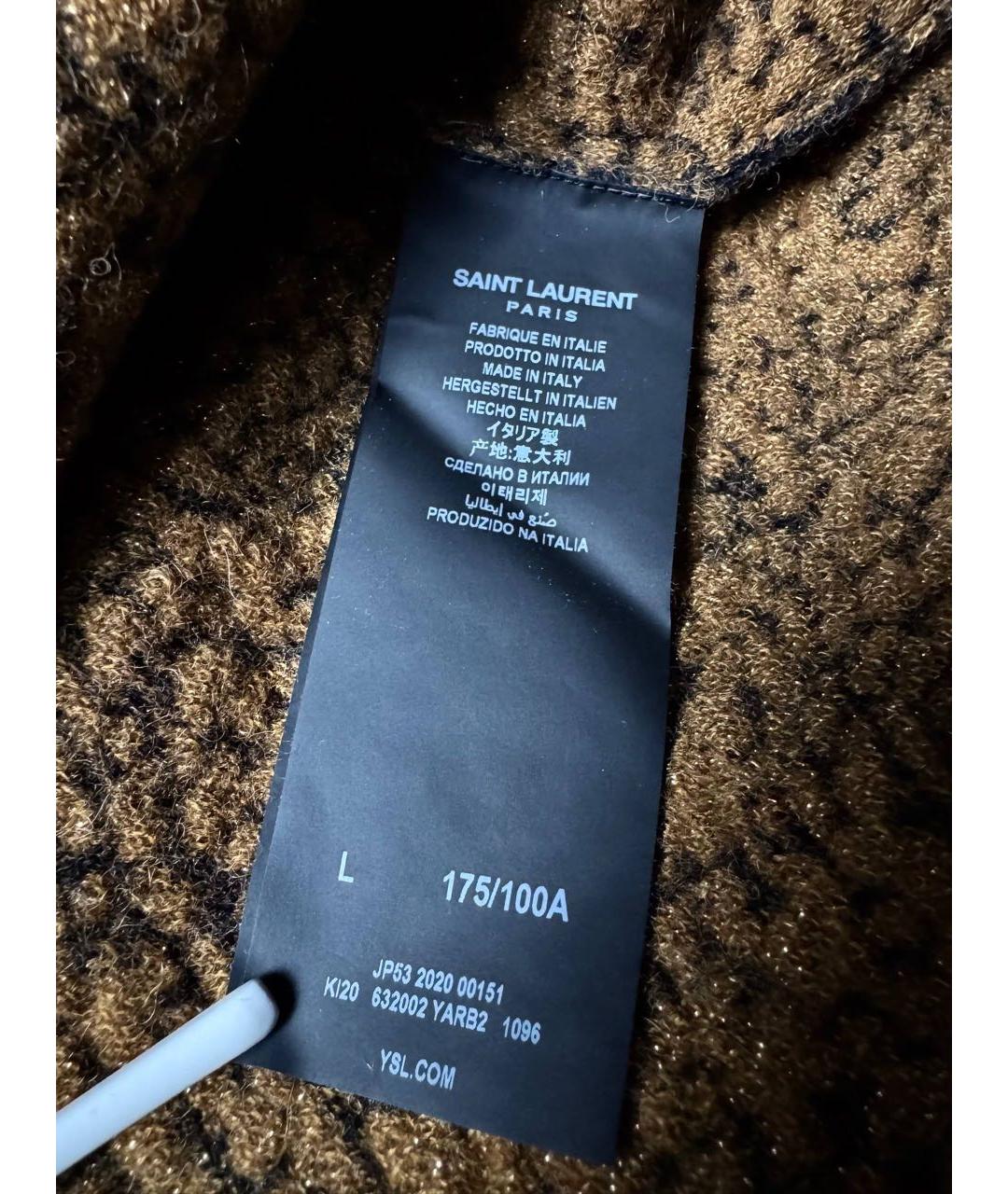 SAINT LAURENT Коричневый шерстяной джемпер / свитер, фото 6