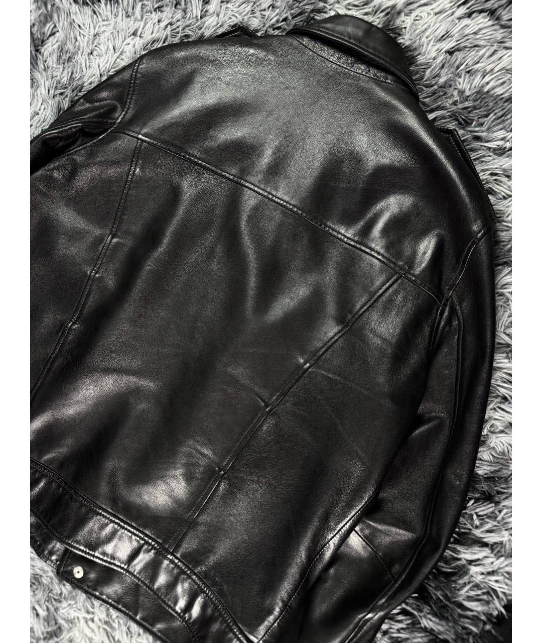 JUST CAVALLI Черная кожаная куртка, фото 3