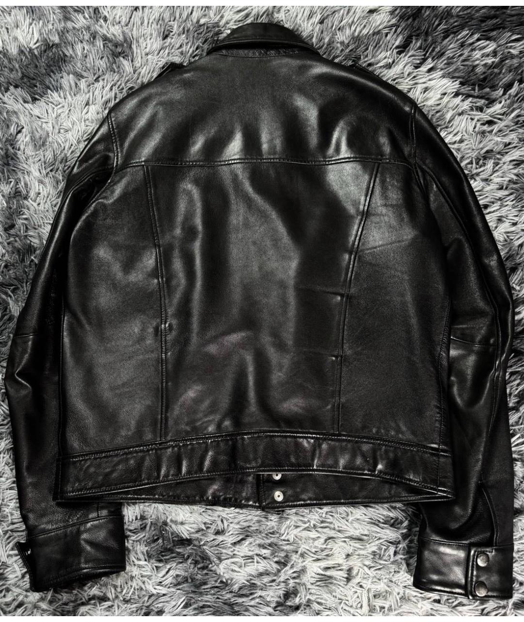 JUST CAVALLI Черная кожаная куртка, фото 2