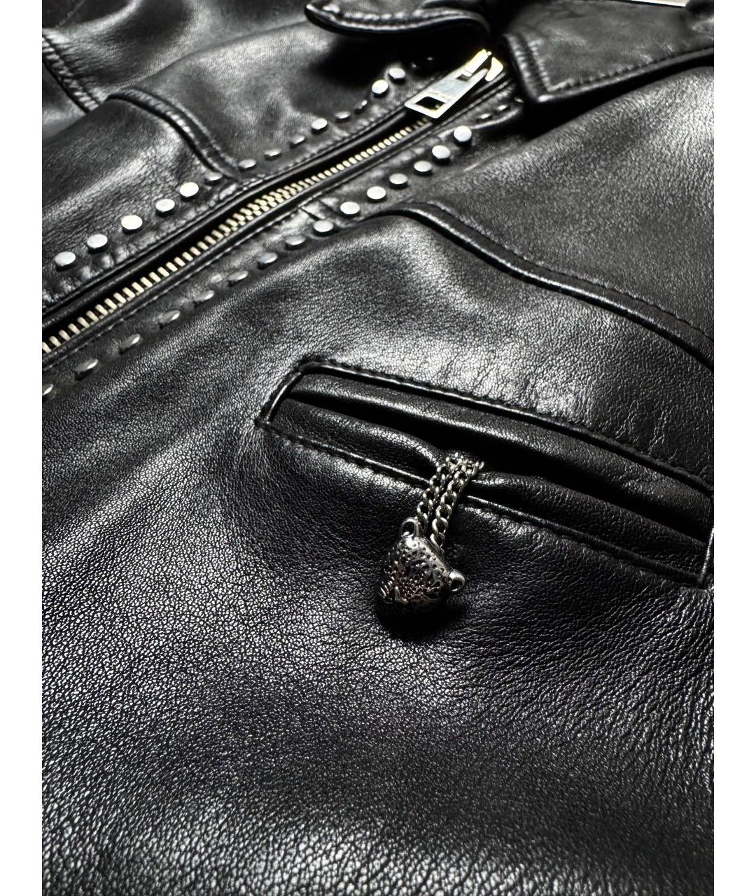JUST CAVALLI Черная кожаная куртка, фото 5