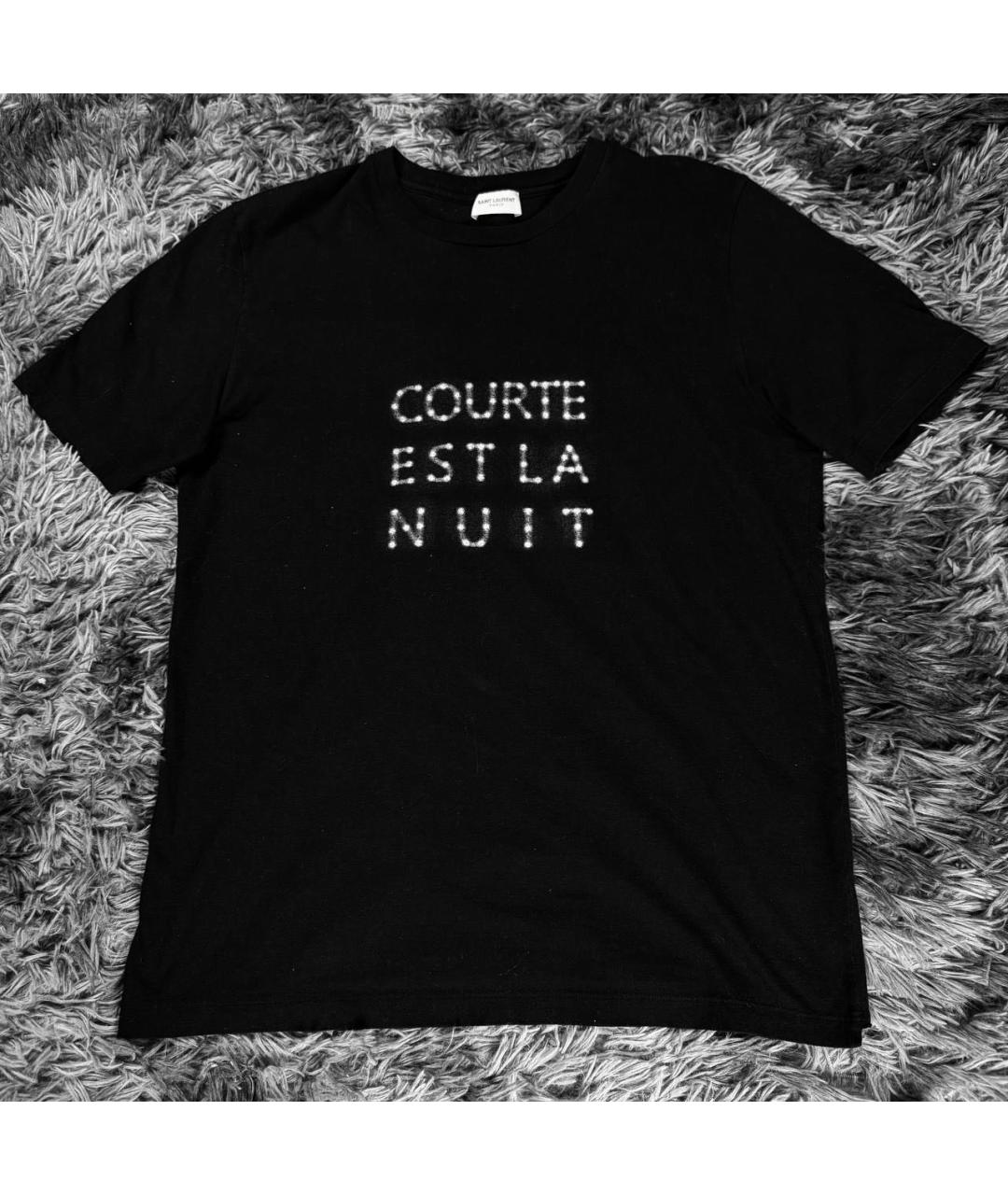 SAINT LAURENT Черная хлопковая футболка, фото 7