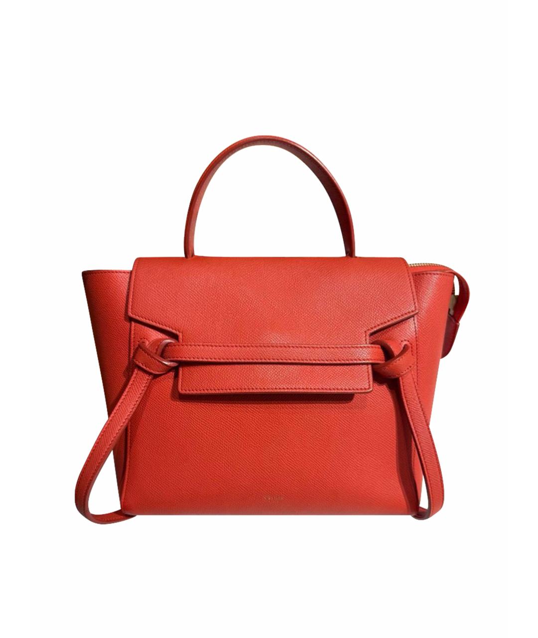 CELINE Красная кожаная сумка с короткими ручками, фото 1