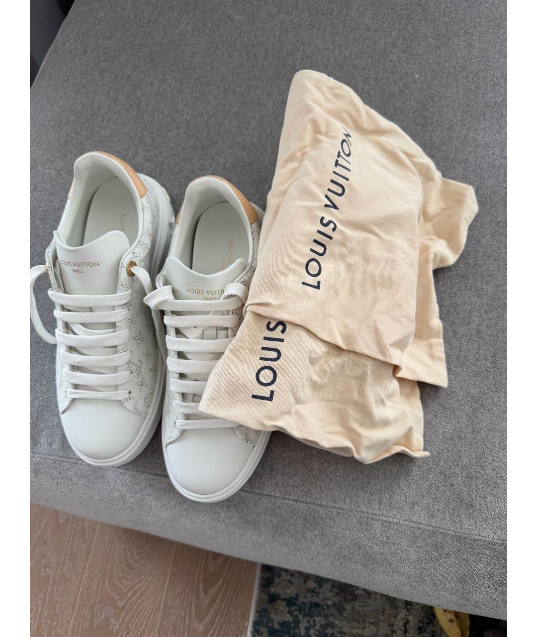 LOUIS VUITTON Белые кожаные кеды, фото 6