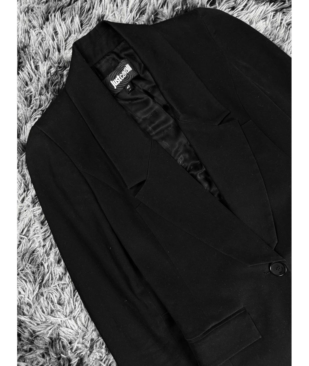 JUST CAVALLI Черный хлопковый жакет/пиджак, фото 4