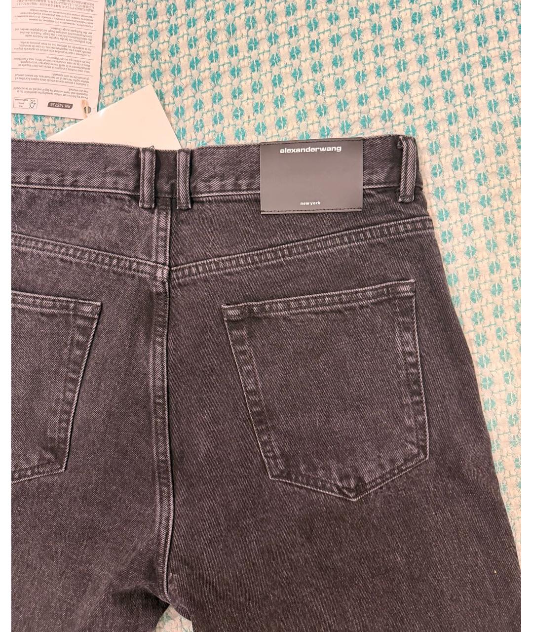 ALEXANDER WANG Черные хлопковые прямые джинсы, фото 5