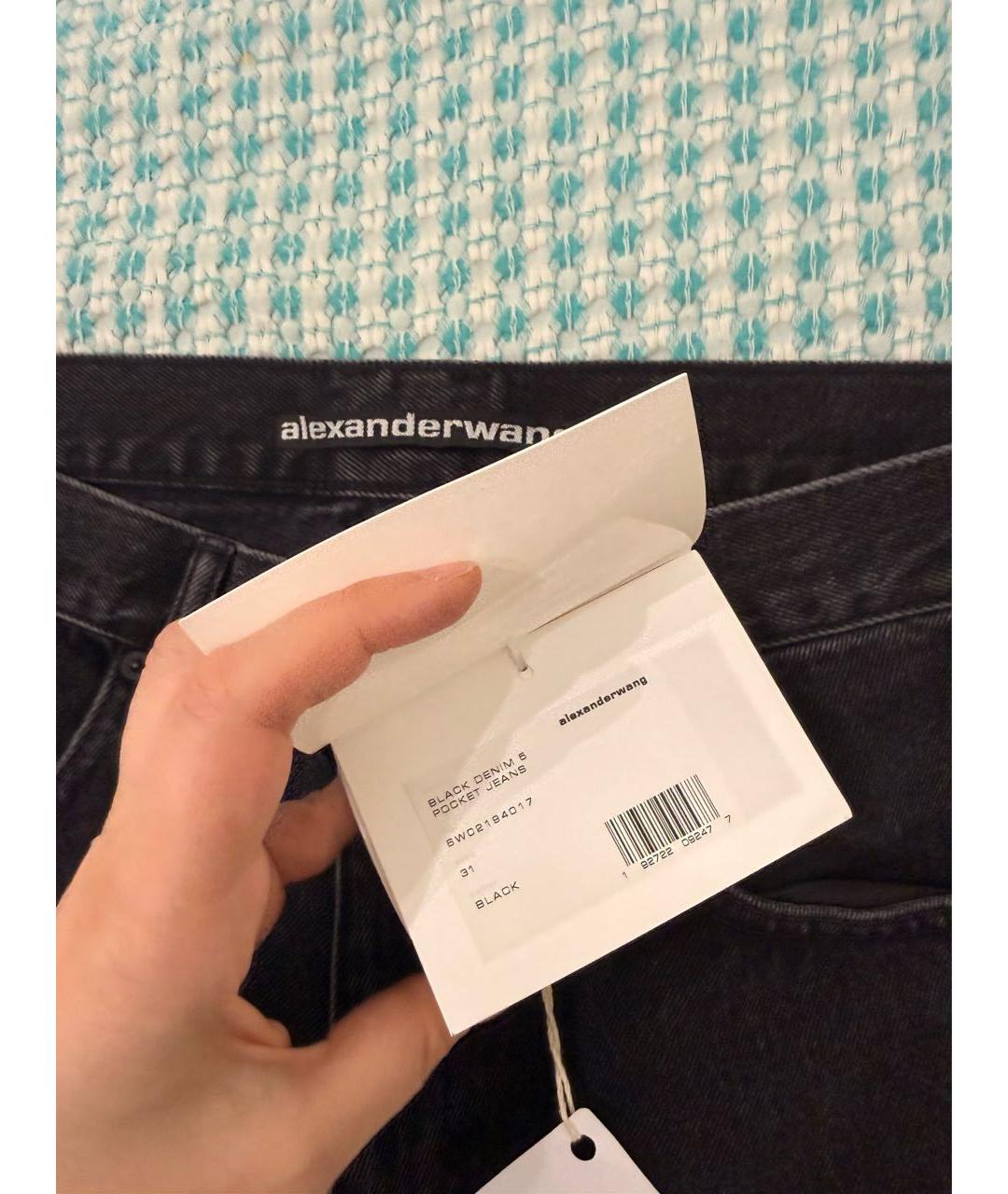 ALEXANDER WANG Черные хлопковые прямые джинсы, фото 3