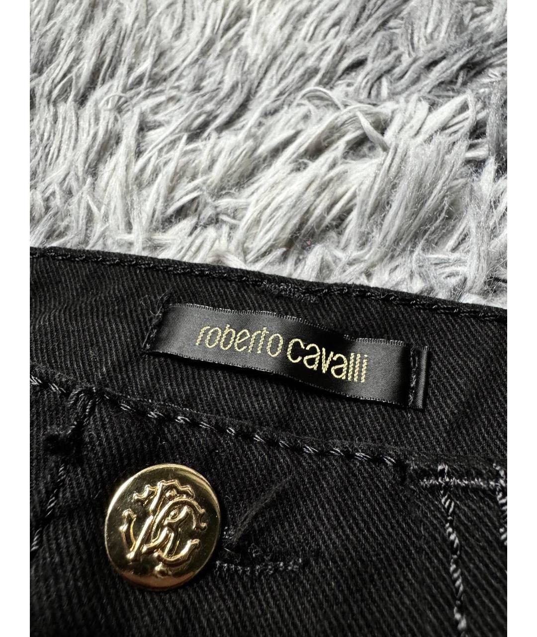 ROBERTO CAVALLI Черные хлопковые джинсы клеш, фото 7
