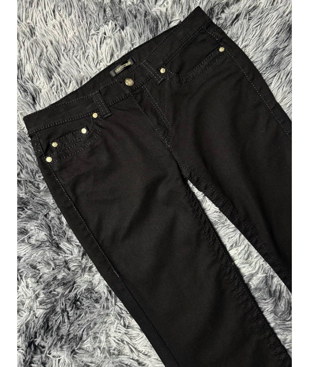 ROBERTO CAVALLI Черные хлопковые джинсы клеш, фото 4