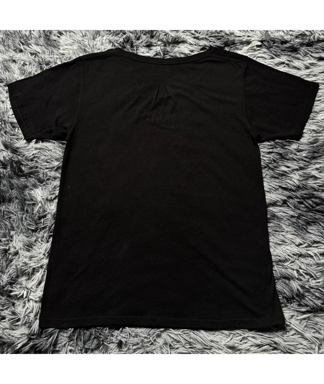 SAINT LAURENT Черная хлопковая футболка, фото 3