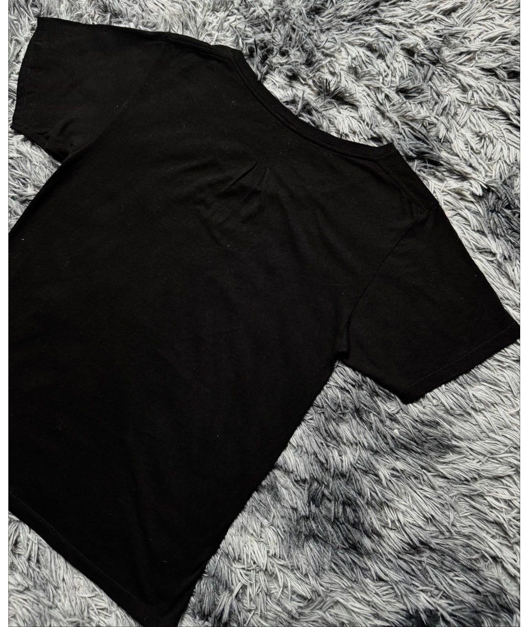 SAINT LAURENT Черная хлопковая футболка, фото 2