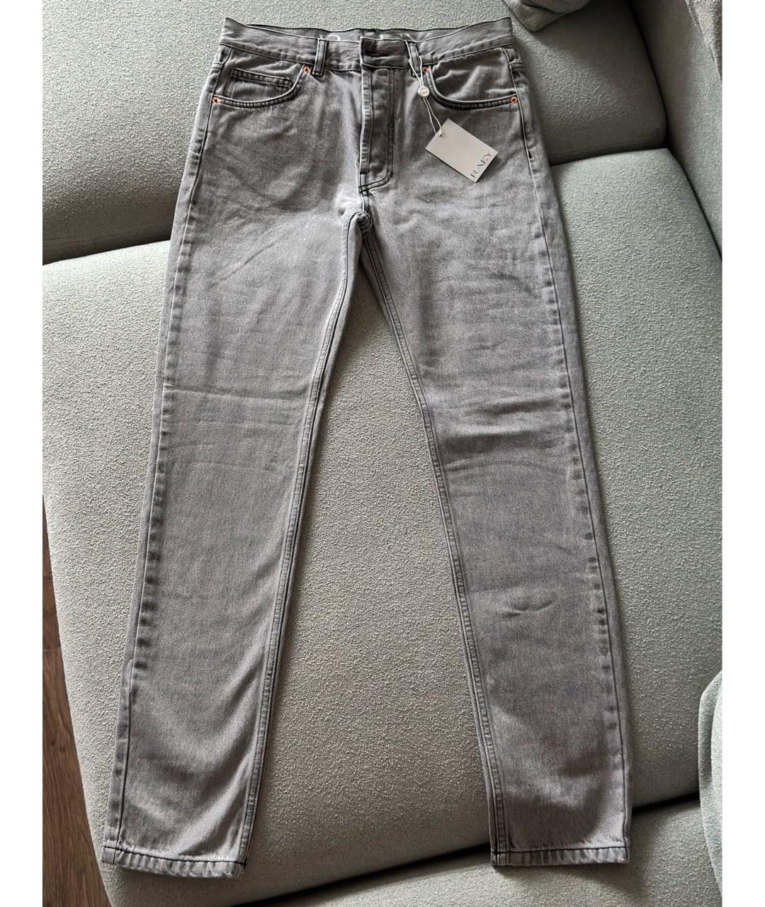 RAEY Серые хлопковые джинсы слим, фото 9