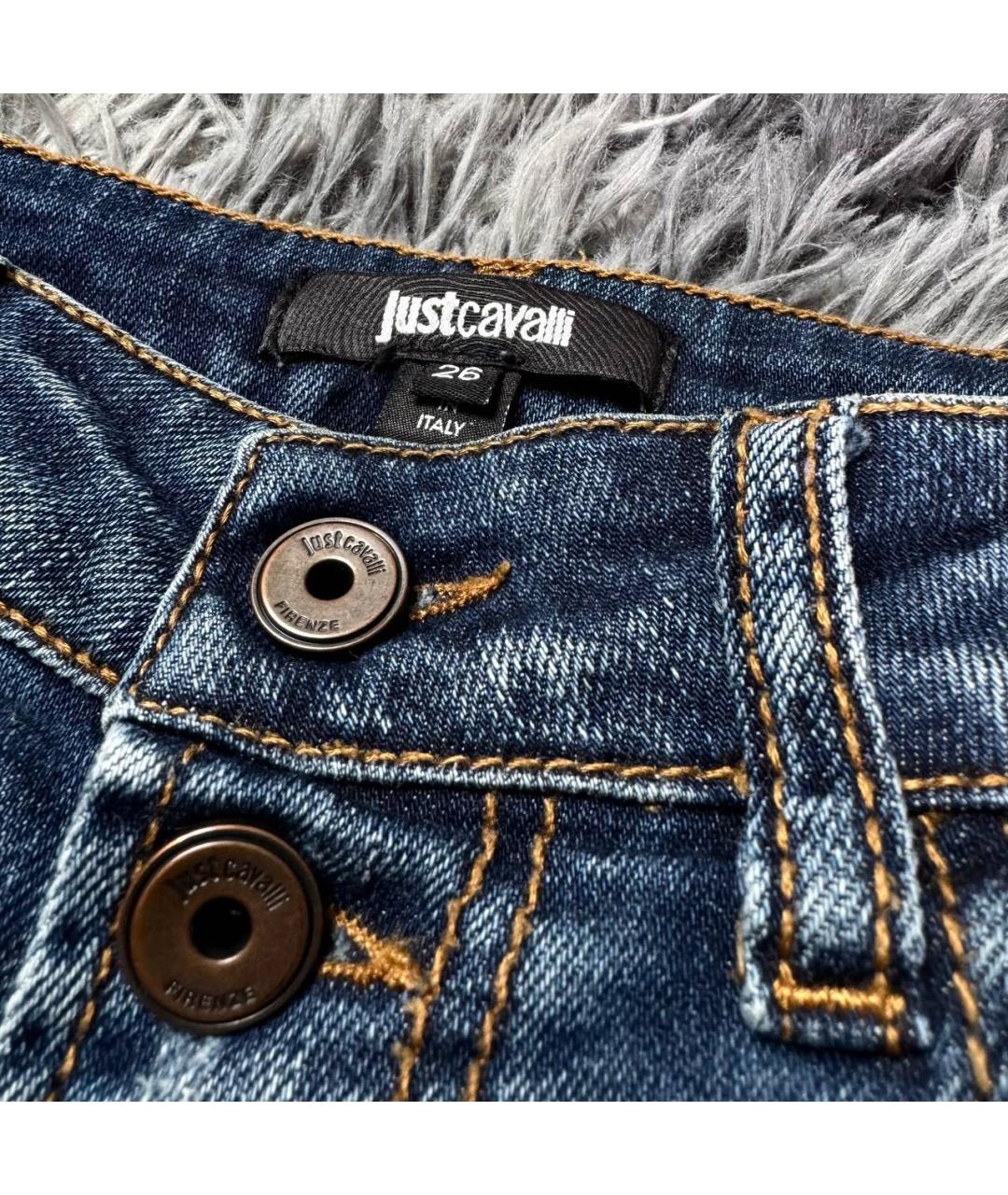 JUST CAVALLI Синие хлопковые джинсы клеш, фото 7