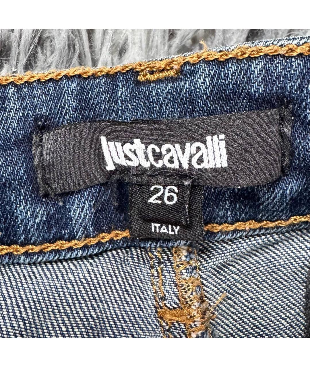 JUST CAVALLI Синие хлопковые джинсы клеш, фото 6