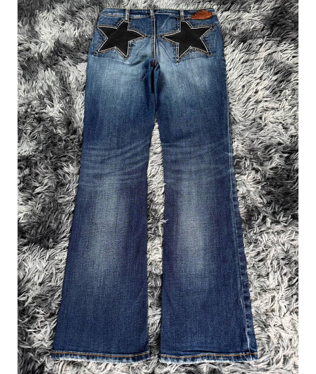 JUST CAVALLI Синие хлопковые джинсы клеш, фото 2