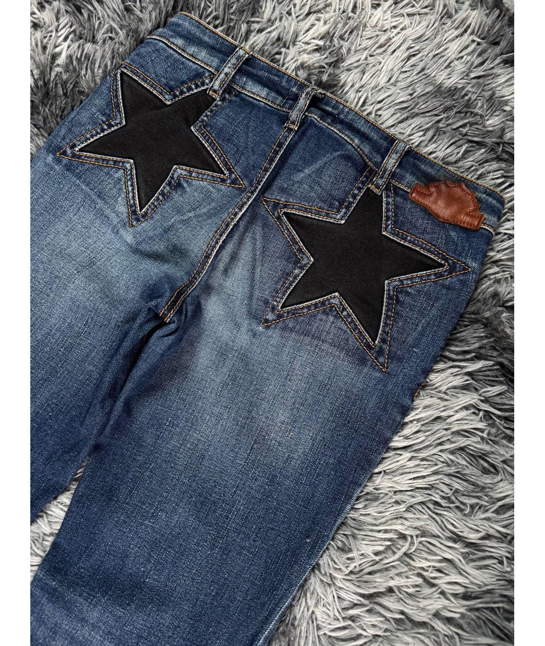 JUST CAVALLI Синие хлопковые джинсы клеш, фото 3