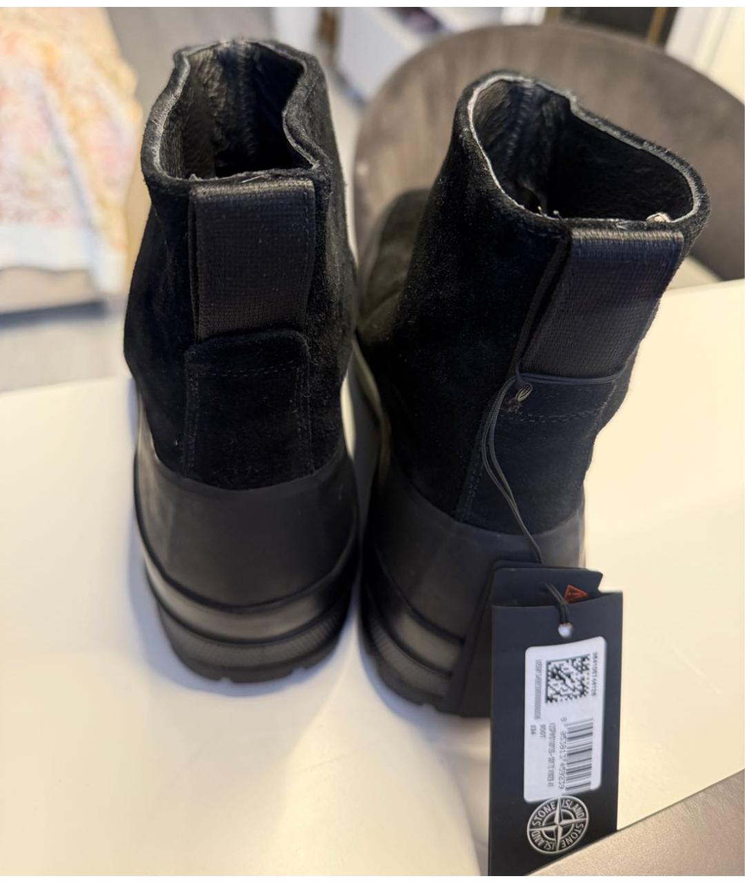 STONE ISLAND Черные замшевые высокие ботинки, фото 3