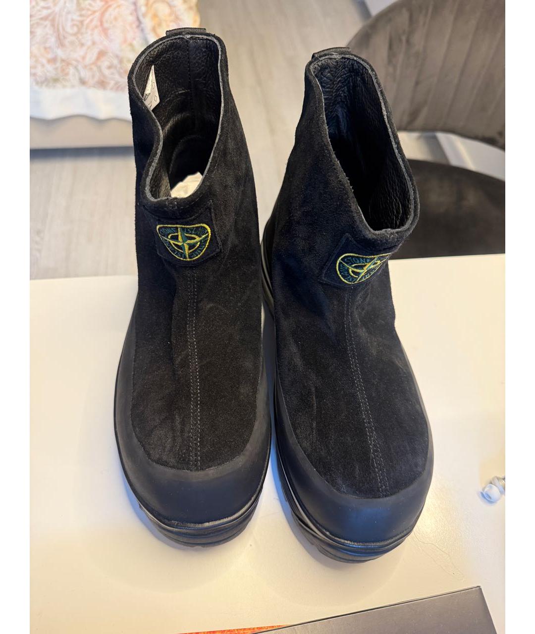 STONE ISLAND Черные замшевые высокие ботинки, фото 4