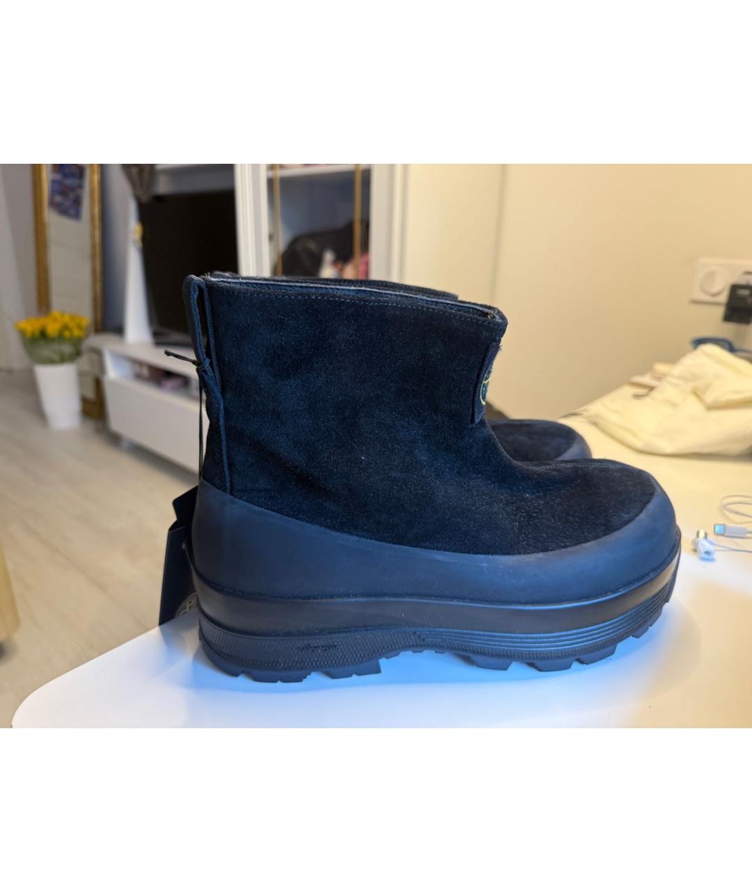 STONE ISLAND Черные замшевые высокие ботинки, фото 6