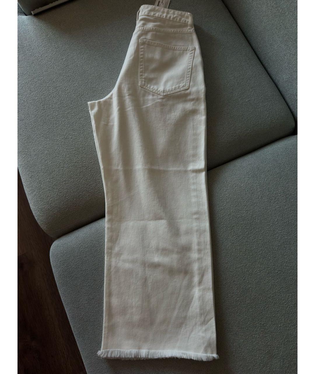 RAEY Белые хлопковые прямые джинсы, фото 7