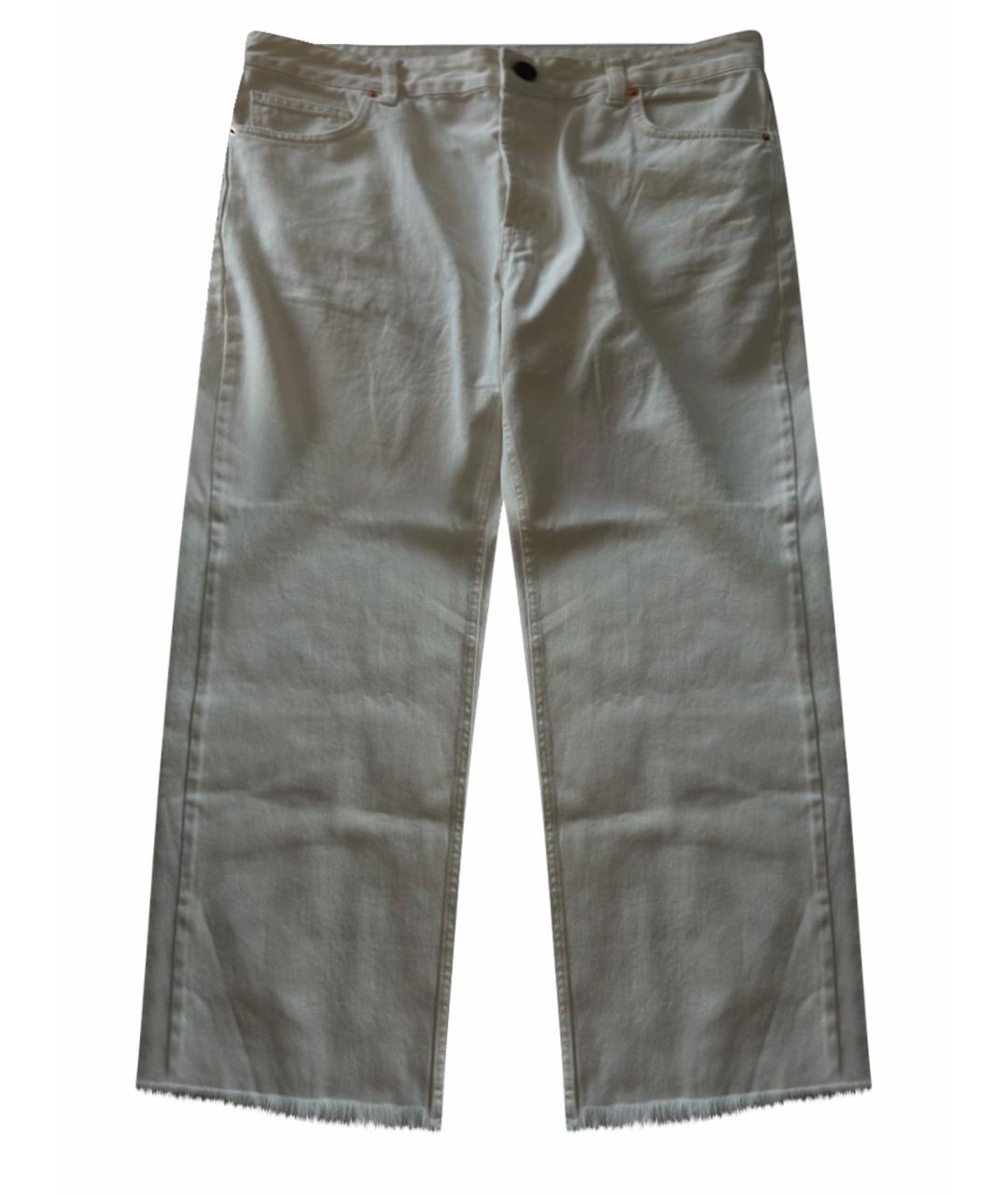 RAEY Белые хлопковые прямые джинсы, фото 1